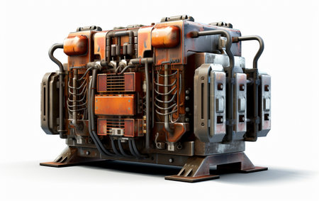 Transformer Unit for Power Distribution on White Generative By Ai.の素材