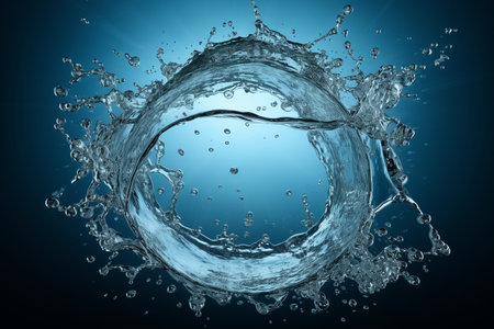 Circular Water Splash in Artistic Motion Generative By Ai.の素材