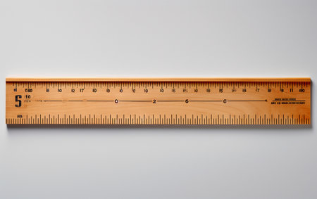 Wooden Ruler with Precision Markings Generative By Ai.の素材