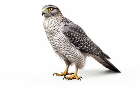 High-Quality Realism of a Goshawk in 8k White Background Generative By Ai.の素材