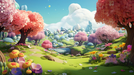 Vibrant Cartoon Backgroundの素材