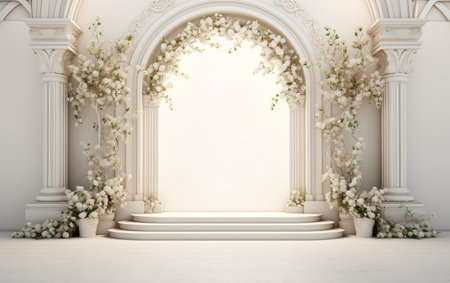 Embracing the Culinary Beauty of Wedding Altar Generative By Ai.の素材