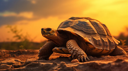 Majestic Tortoise in Sunriseの素材