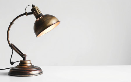 Desk Lamp on White Backgroundの素材