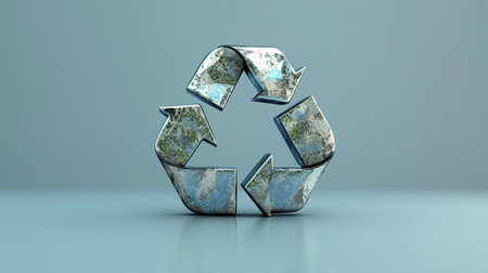 Craft a 3D illustration of a recycle symbolの素材