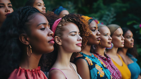 Women Standing Strong Togetherの素材