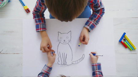 Adorable Cat Illustrationの素材