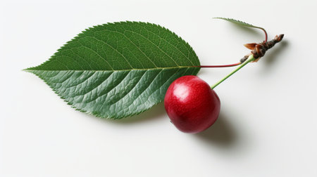 Cherry with leafの素材