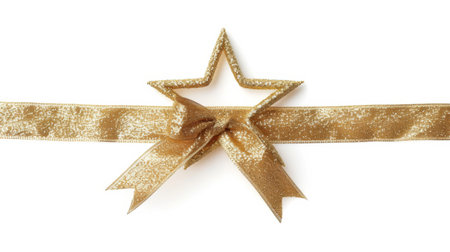 Gold star gift bow ribbonの素材