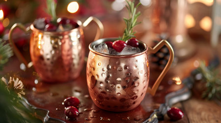 Moscow Mule Cocktails with Cranberry Twistの素材