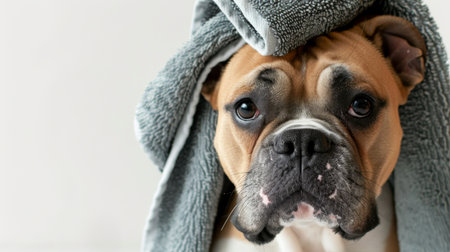 Dog Sporting a Towel Turbanの素材
