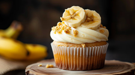 Cupcake with Delicious Banana Toppingの素材