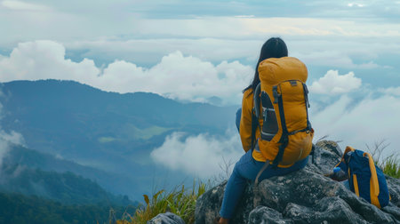 Embracing the Wilderness from the Mountain Topの素材