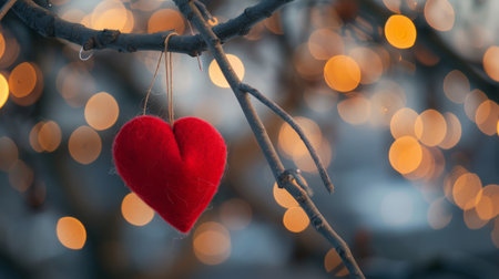 Felt Heart Adorning Branchの素材