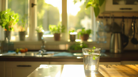 Kitchen Hydration: Fresh Water in Glassの素材