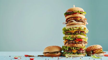 Burger Bonanza A Heap of Temptation on Light Blueの素材