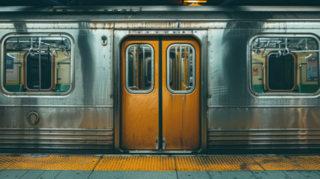 Close-up of Open Subway Doorの素材