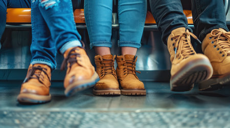 People Sitting Close Together on Subwayの素材
