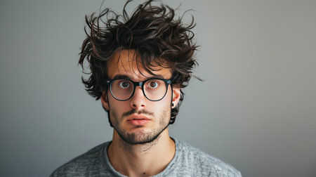 Guy with messy hair and a blank faceの素材
