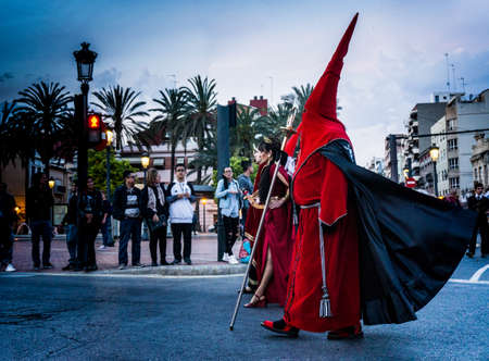 Semana Santa, religous walk in Valenciaの写真素材