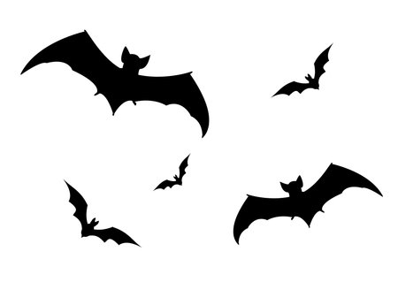Set of bats silhouette, vectorのイラスト素材