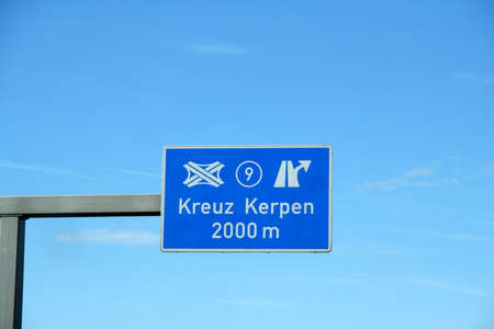 Autobahn sign Kreuz Kerpen, 9の写真素材