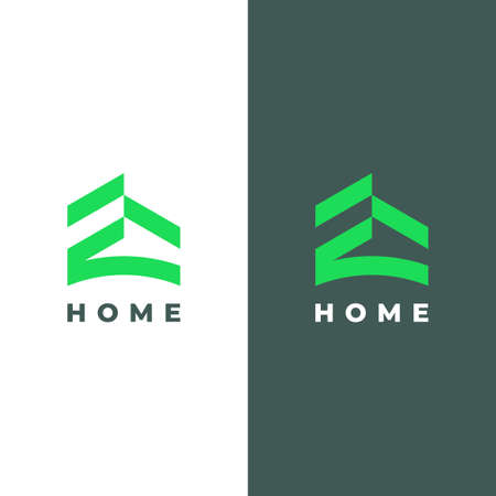Simple and modern house logos. calm, minimalist and professional. logos for real estate, building, houses, etc.のイラスト素材