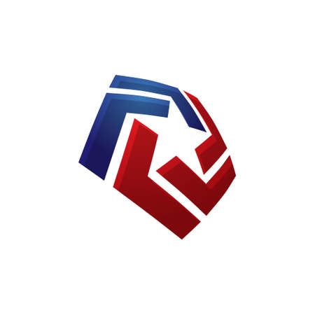 Pentagon Shield Logo With a Negative Star In The Middle. Suitable for security, military, banking, investment, clothing line, etc.のイラスト素材