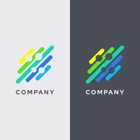 Striped abstract logo from diagonal lines. professional, modern and clean. Suitable for almost types of businesses, from financial, business, to science and technologyのイラスト素材