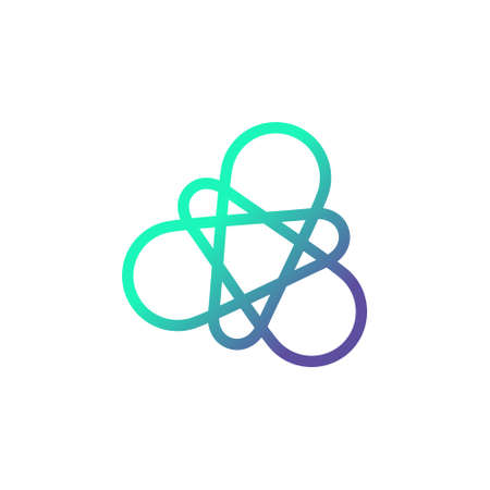 Abstract Molecular and Atomic Shape Logo. Modern, Clean, and Professional. Suitable for pharmacy, biology, science, technology, lab, computer, chemistry, nuclear reactors, etc.のイラスト素材