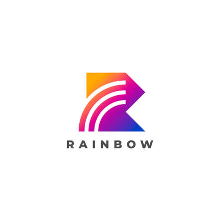 rainbow - letter r and three arcsのイラスト素材