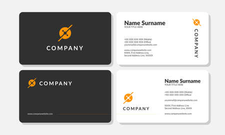 two variation of corporate business card template, two face, with logoのイラスト素材