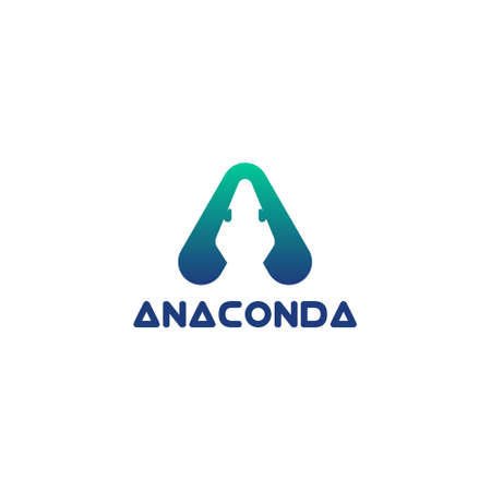 anaconda - snake's head in a triangle - letter aのイラスト素材