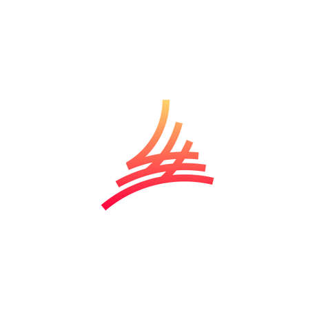 line art curved triangle logo representing fireのイラスト素材