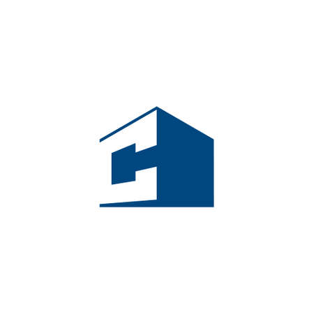 geometric perspective logo of the letter c and a cubeのイラスト素材