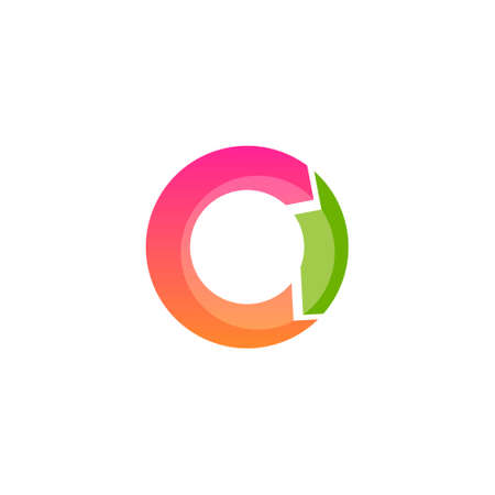 circular letter c logo with rotating arrowsのイラスト素材
