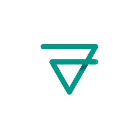 reversed triangle line art logo forming letter aのイラスト素材