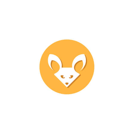 logo of a cute fox face in a circleのイラスト素材