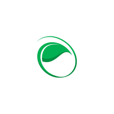 logo of a leaf and stem that forms a circleのイラスト素材
