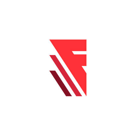 letter f logo with stack of paper documentsのイラスト素材