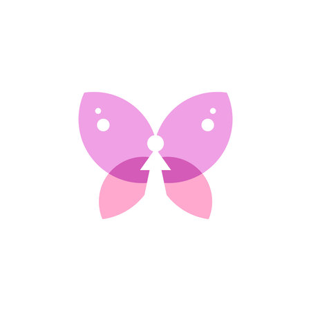 logo of a butterfly with a human figure and an arrow in the middleのイラスト素材