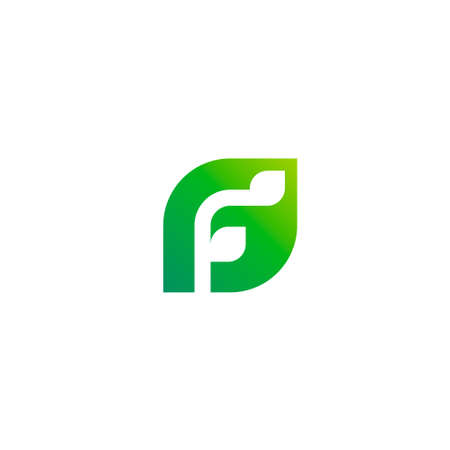 letter f logo in a geometric leaf shapeのイラスト素材