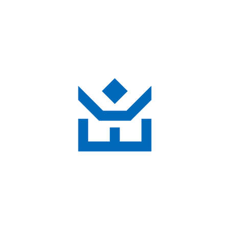 bold logo of a human figure above a geometric crownのイラスト素材