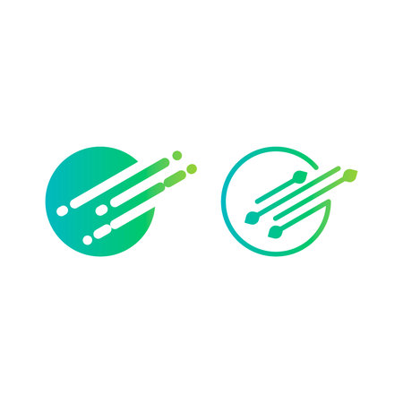 the logo of the upward stripes, cutting out of a circleのイラスト素材