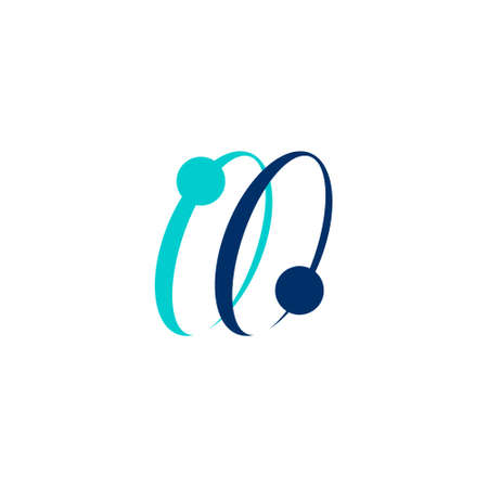 logo of two circles moving in their elliptical orbitのイラスト素材