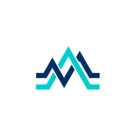 logo of the two line graphics forming the letters a and mのイラスト素材
