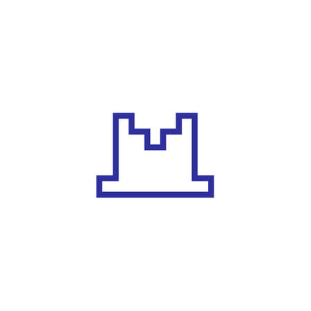 letter m logo out of the outline of a castle fortのイラスト素材
