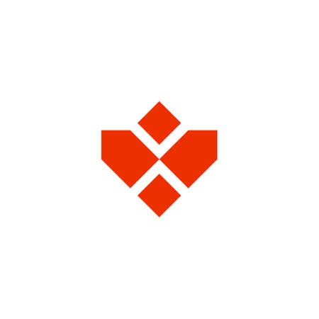 geometric shape logo of a letter m cut off by an letter xのイラスト素材