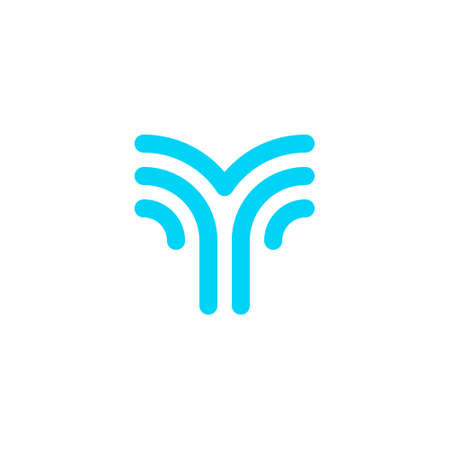 geometric outline logo forming letter yのイラスト素材
