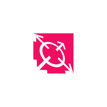 Logo of a circle and four arrows pointing in all directionsのイラスト素材